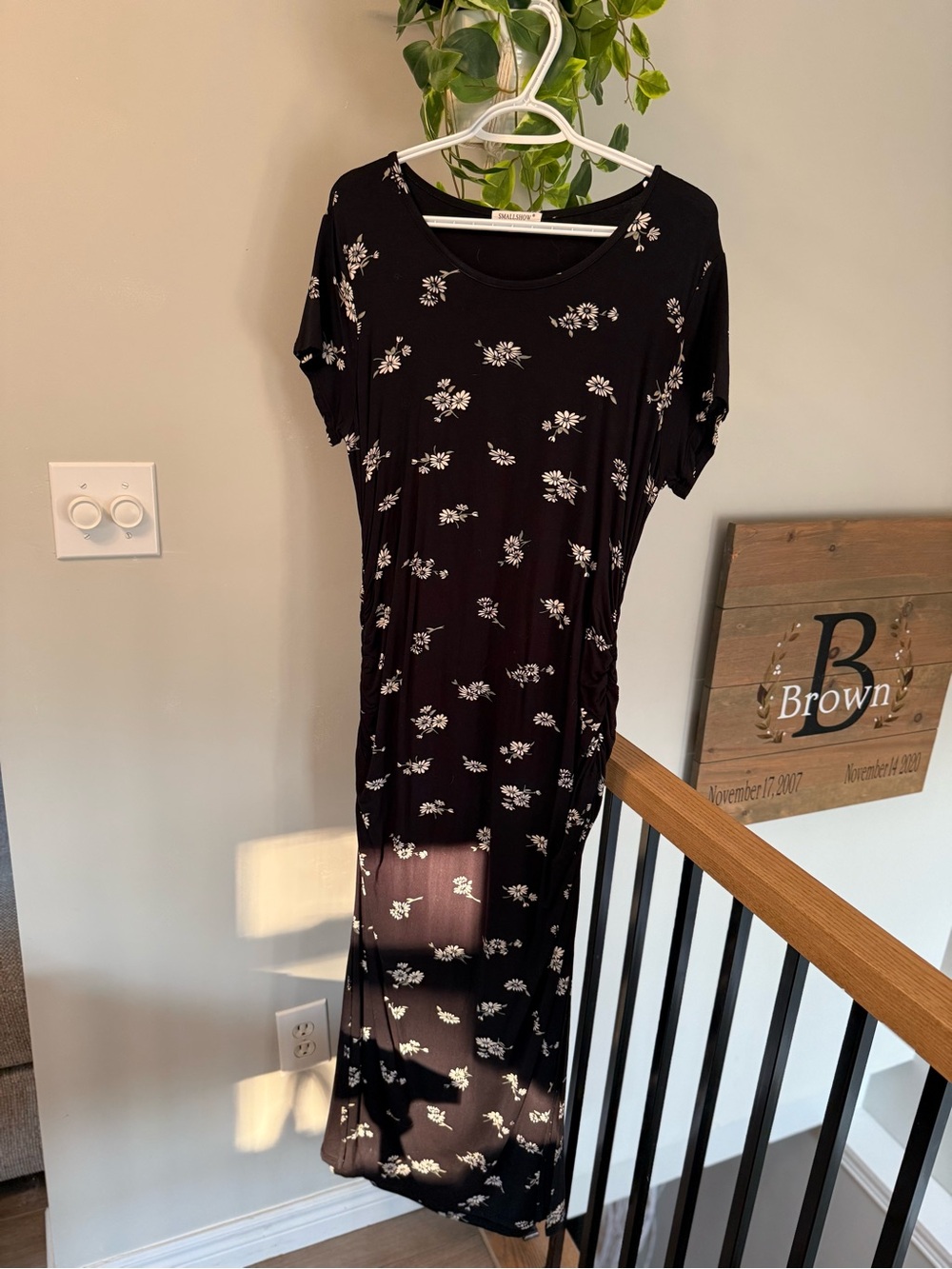 MATERNITY Black Floral Short-Sleeve Dress